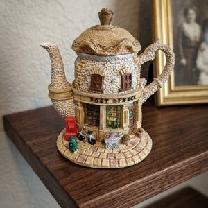 Vintage Decorative Stone-Look Post Office Teapot - Village Collection Piece